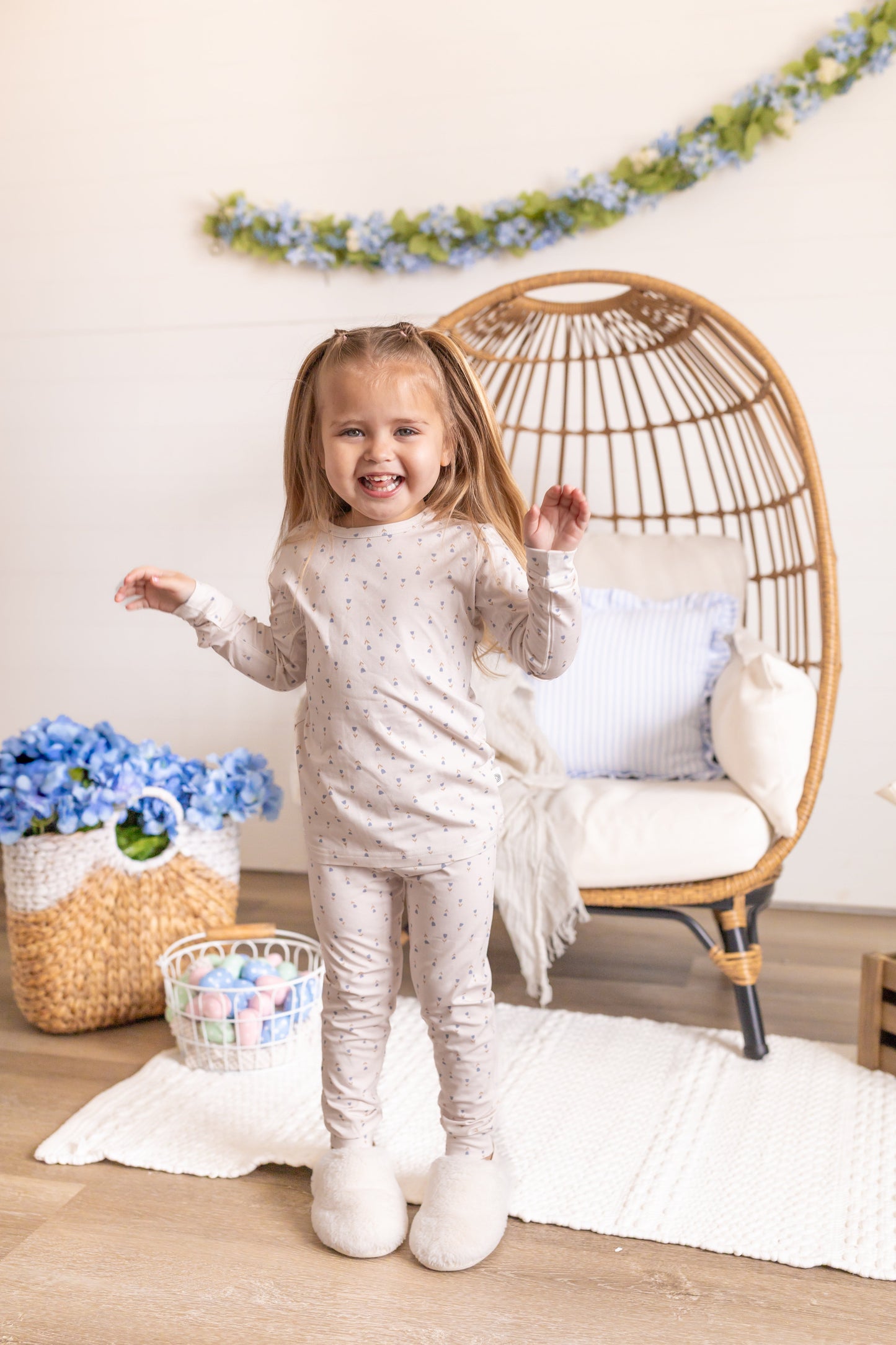 Tiny Tulips 2pc Floral Bamboo Pajamas