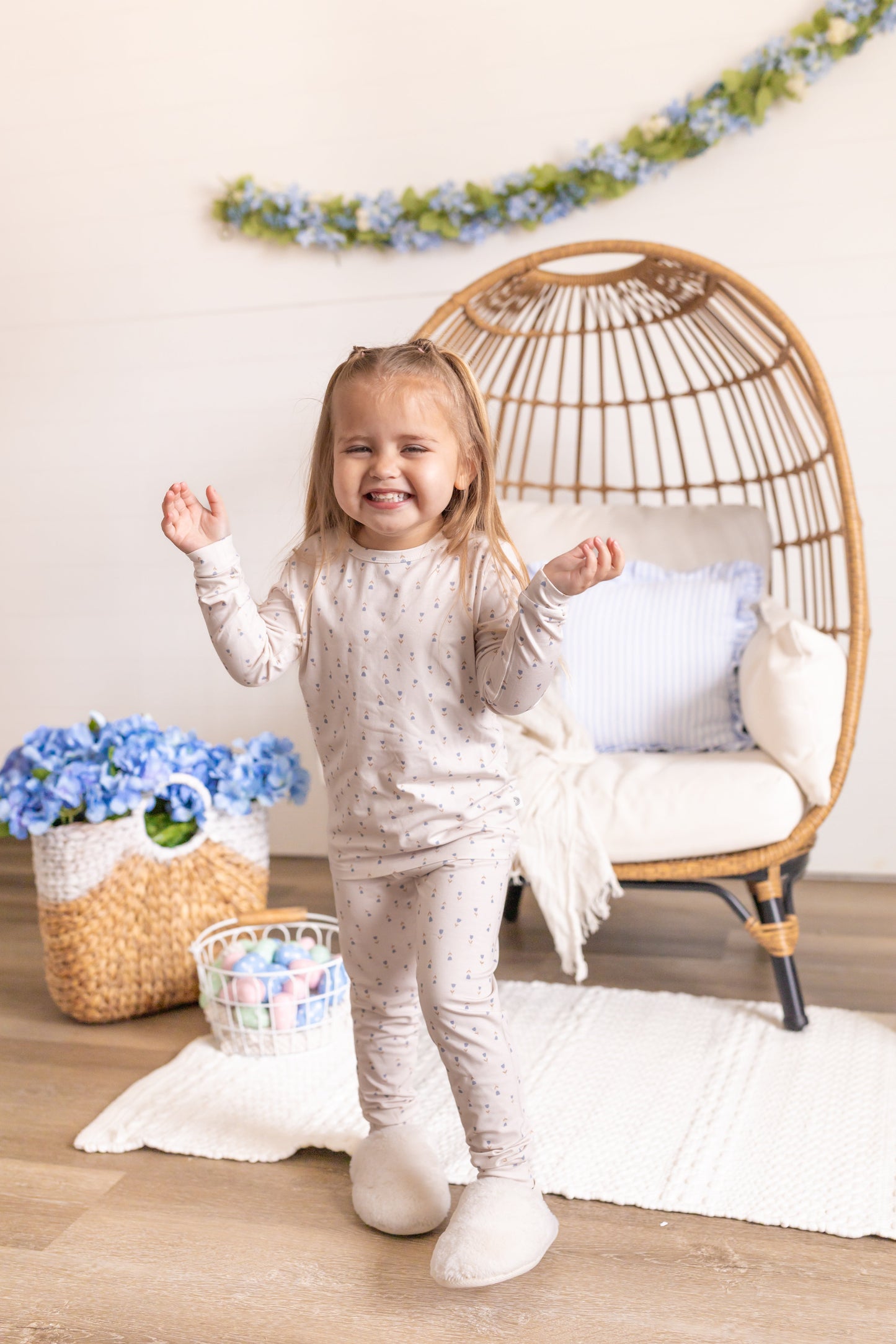 Tiny Tulips 2pc Floral Bamboo Pajamas