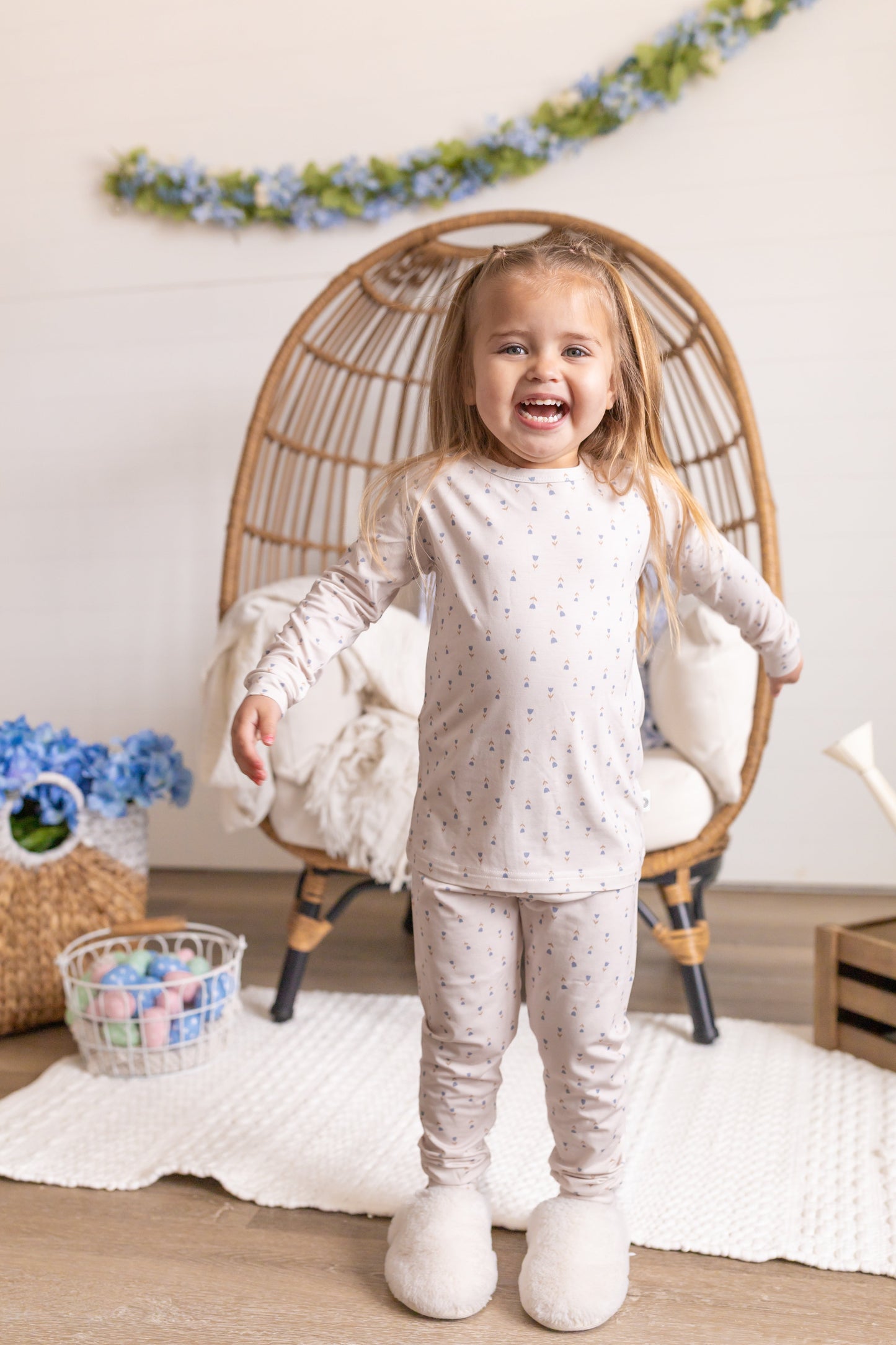Tiny Tulips 2pc Floral Bamboo Pajamas
