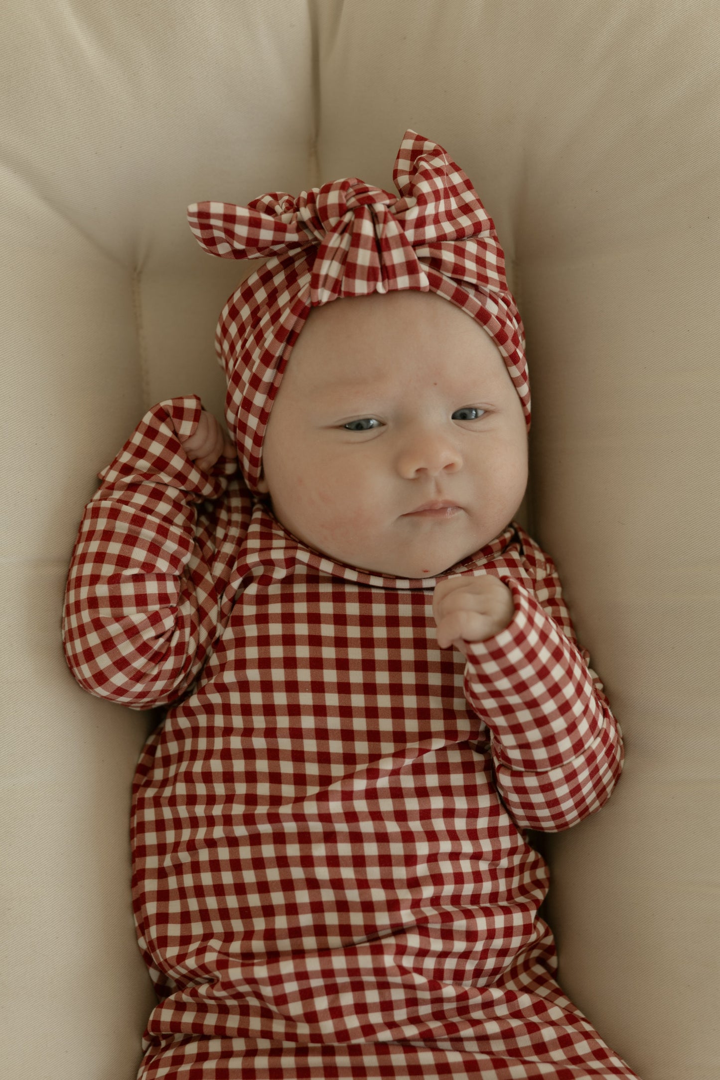 Bamboo Head Wrap | Red Gingham