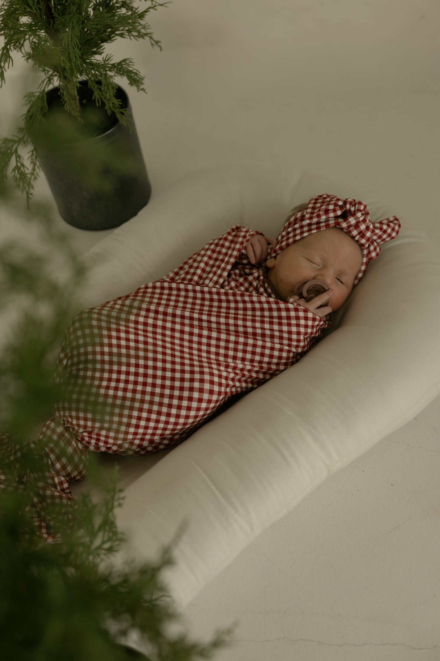 Bamboo Swaddle | Red Gingham