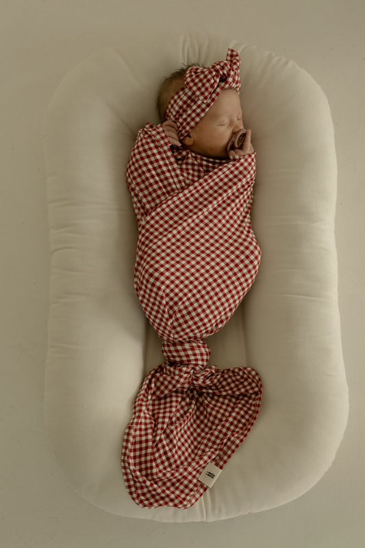 Bamboo Swaddle | Red Gingham