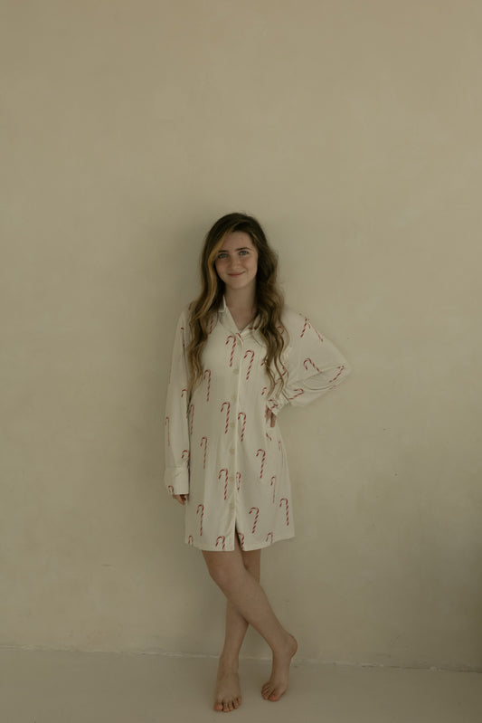 Women's Bamboo Sleeping Dress | Candy Cane
