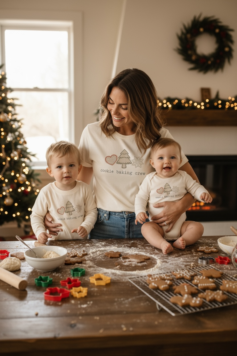 Cookie Baking Crew Organic Baby Bodysuit Long Sleeve