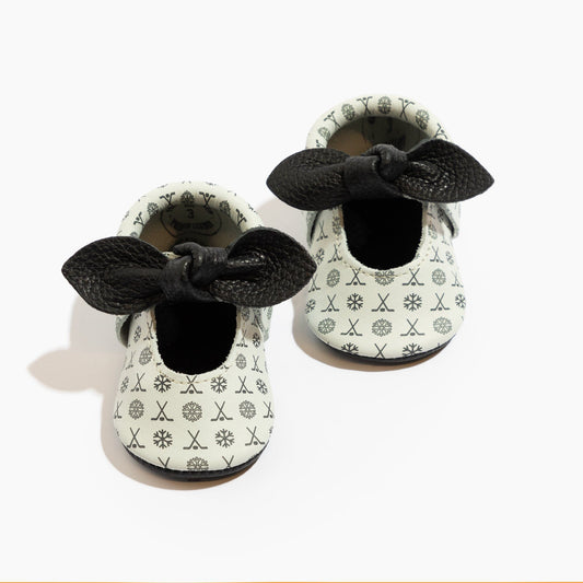 Power Play Knotted Bow Baby Shoe