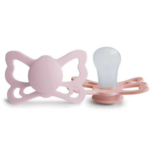 FRIGG Butterfly Anatomical Silicone Pacifier 2-Pack (6-18 Months)