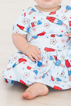 Proudly Patriotic S/S Twirl Bodysuit Romper