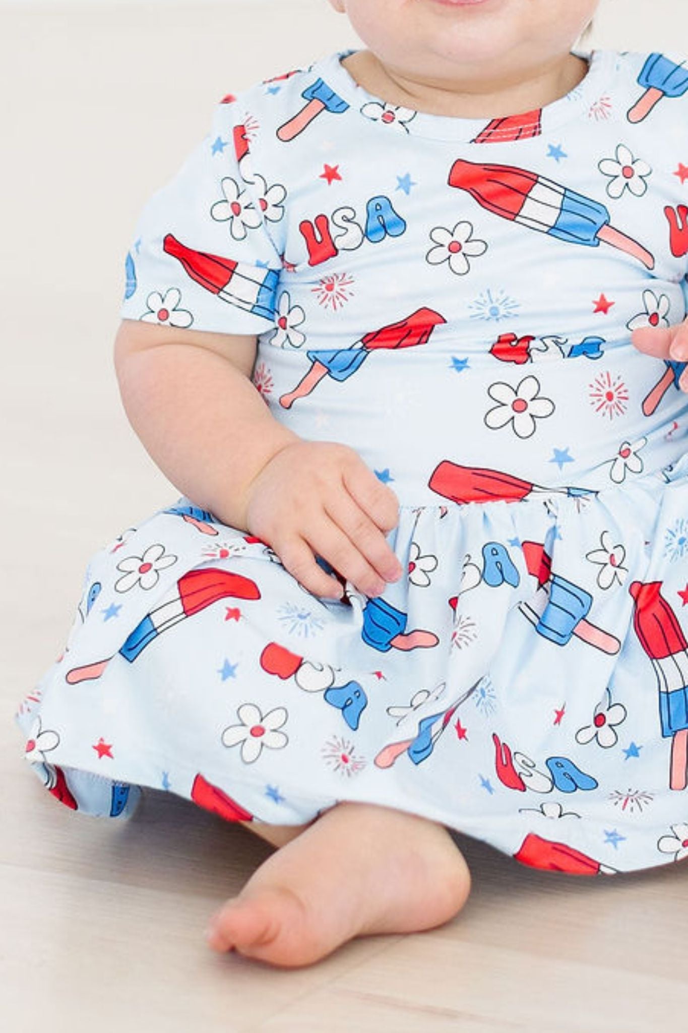 Proudly Patriotic S/S Twirl Bodysuit Romper