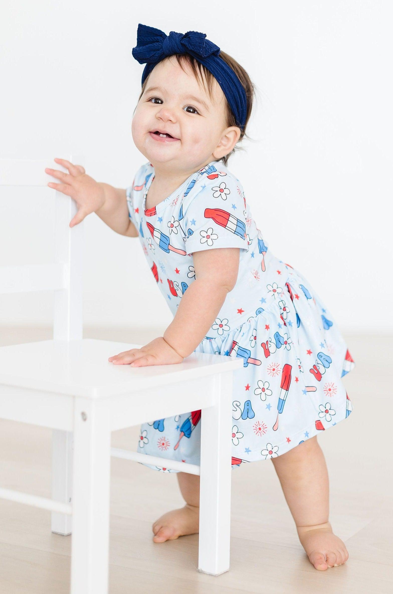 Proudly Patriotic S/S Twirl Bodysuit Romper
