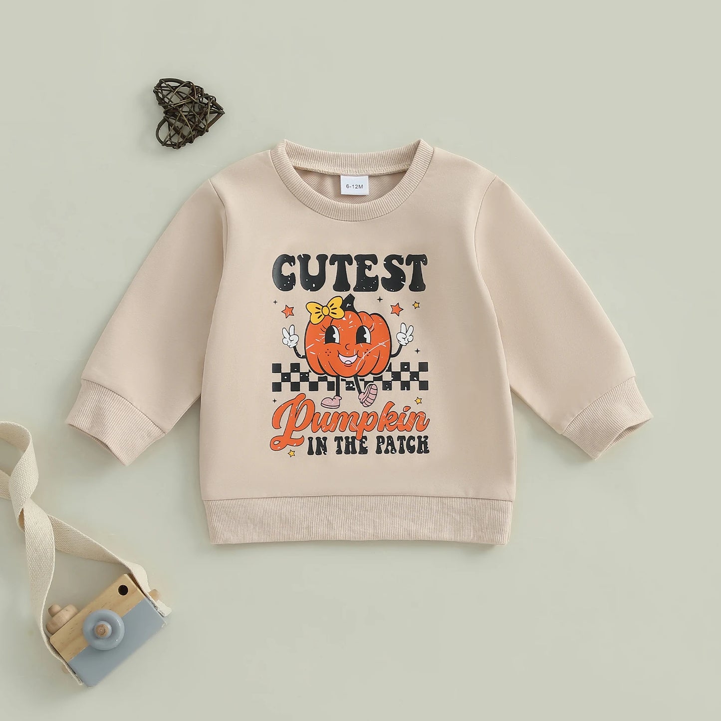 Baby Toddler Girls Boys Halloween Ghost Pumpkin Print Stylish Loose Fit Casual O-Neck Long Sleeve Pullover Top
