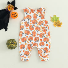 Load image into Gallery viewer, Baby Girls Boys Rompers Halloween Clothes Pumpkin Print Crew Neck Tank Jumpsuits Romper
