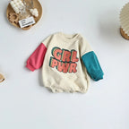 GIRL POWER Patchwork Sweater Bodysuit Romper