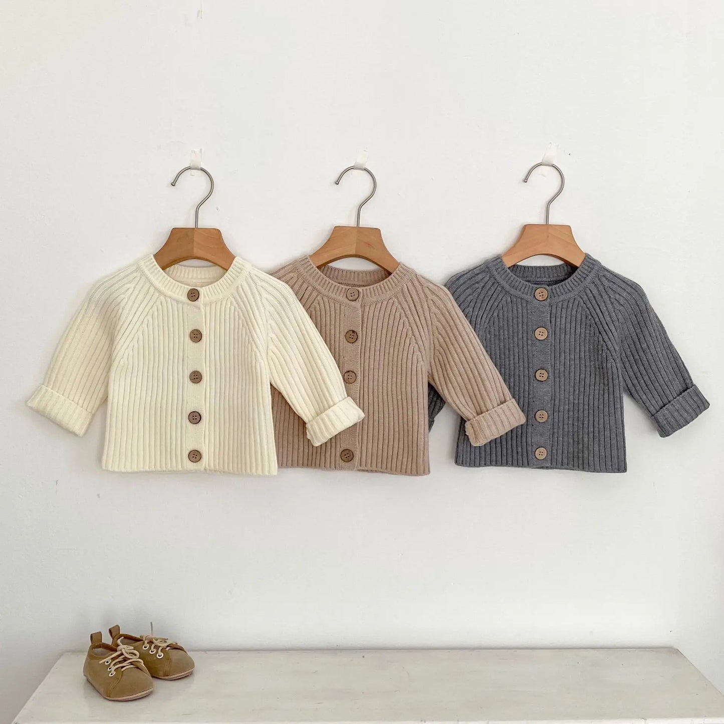 Baby Toddler Boy Girl Sweater Cardigan Knit Winter Clothes Thick Warm Knitwear Long Sleeve Top