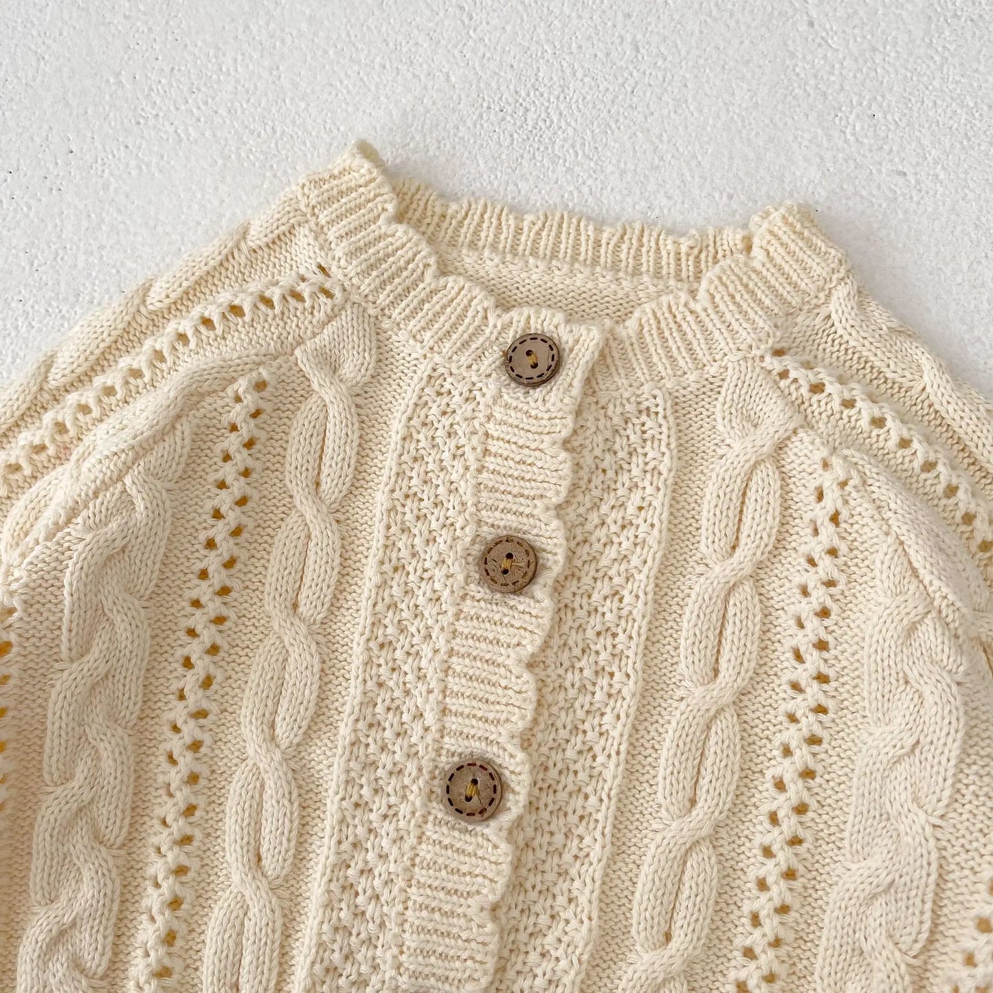 Baby Toddler Girl Sweater Cardigan Winter Clothes Long Sleeve Knitwear Warm Thick Button Up Knit Top