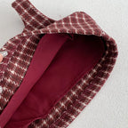 Retro Tweed Vest and Shorts Outfit Set