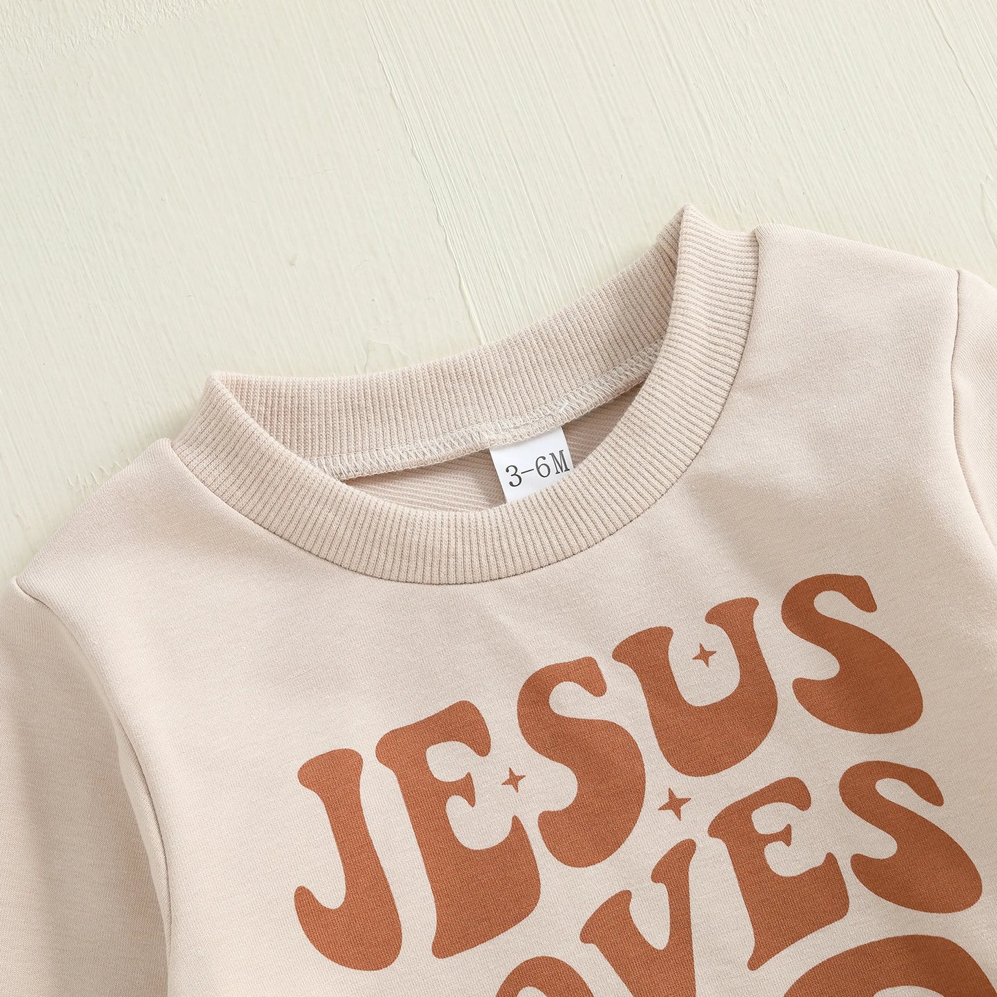 Baby Toddler Boys 2Pcs Jesus Loves Me Fall Outfit Letter Print Long Sleeve Top and Elastic Pants 2Piece Clothes Jogger Set