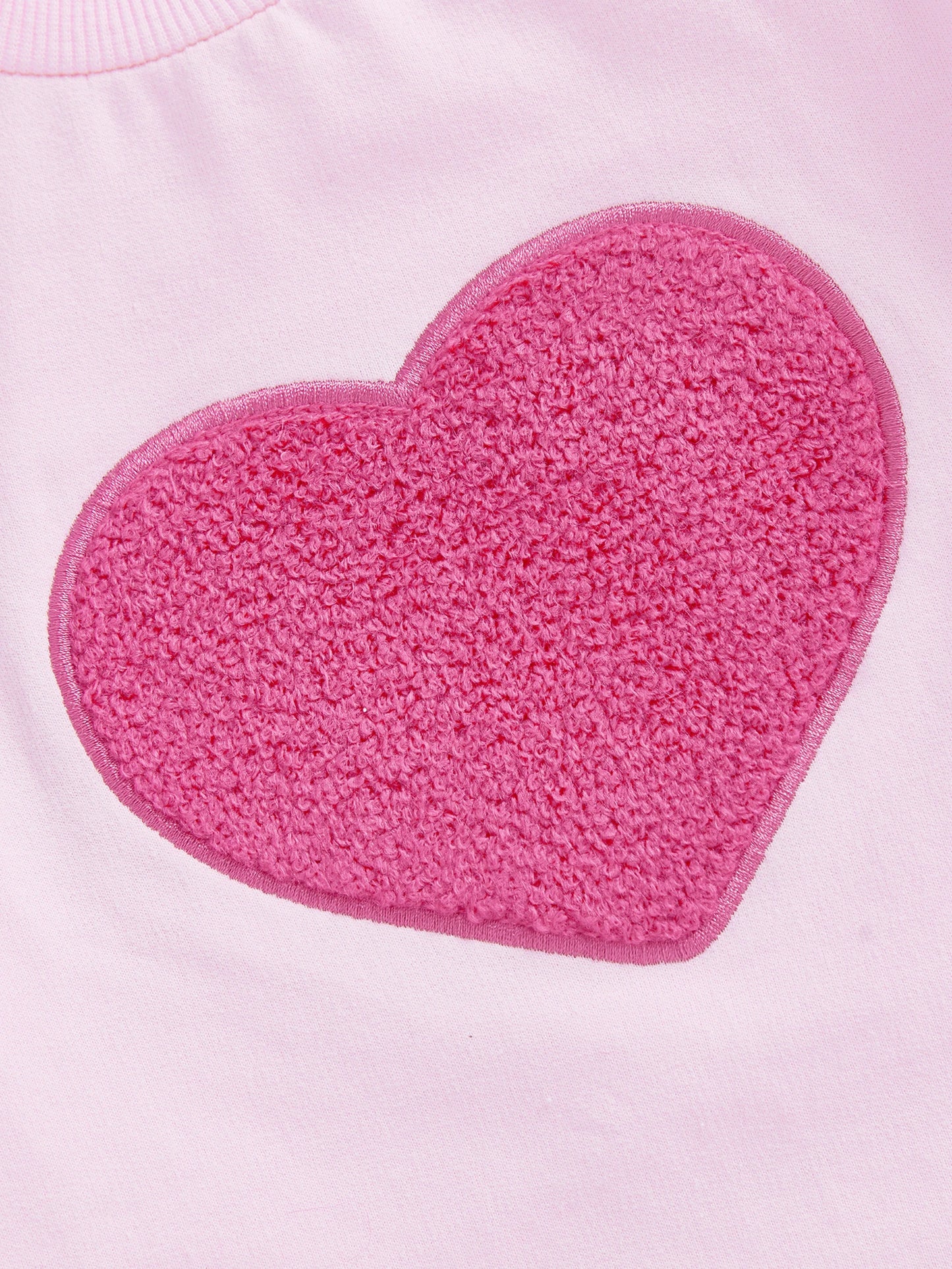 Baby Toddler Girls 2Pcs Outfit Long Sleeve Crew Neck Heart Embroidery Top and Tiered Tulle Skirt Set