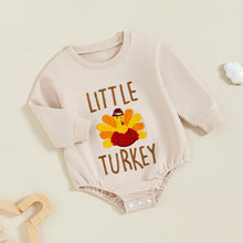 Load image into Gallery viewer, Baby Boys Girls Thanksgiving Gobble Baby / Little Turkey Bubble Romper Letter Embroidery Round Neck Long Sleeve Fall Jumpsuit
