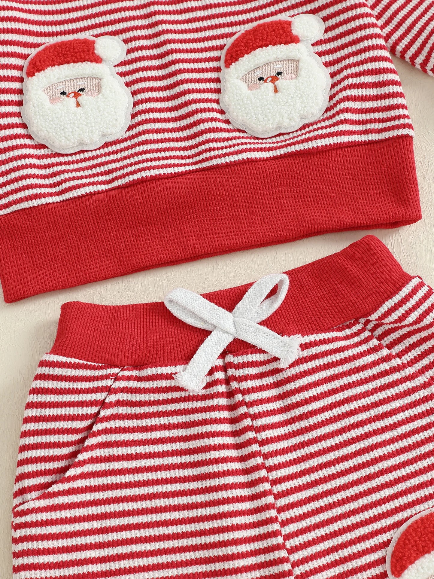 Baby Toddler Boys 2Pcs Christmas Outfits Long Sleeve Stripes Print Top and Pants Jogger Set Winter Clothes