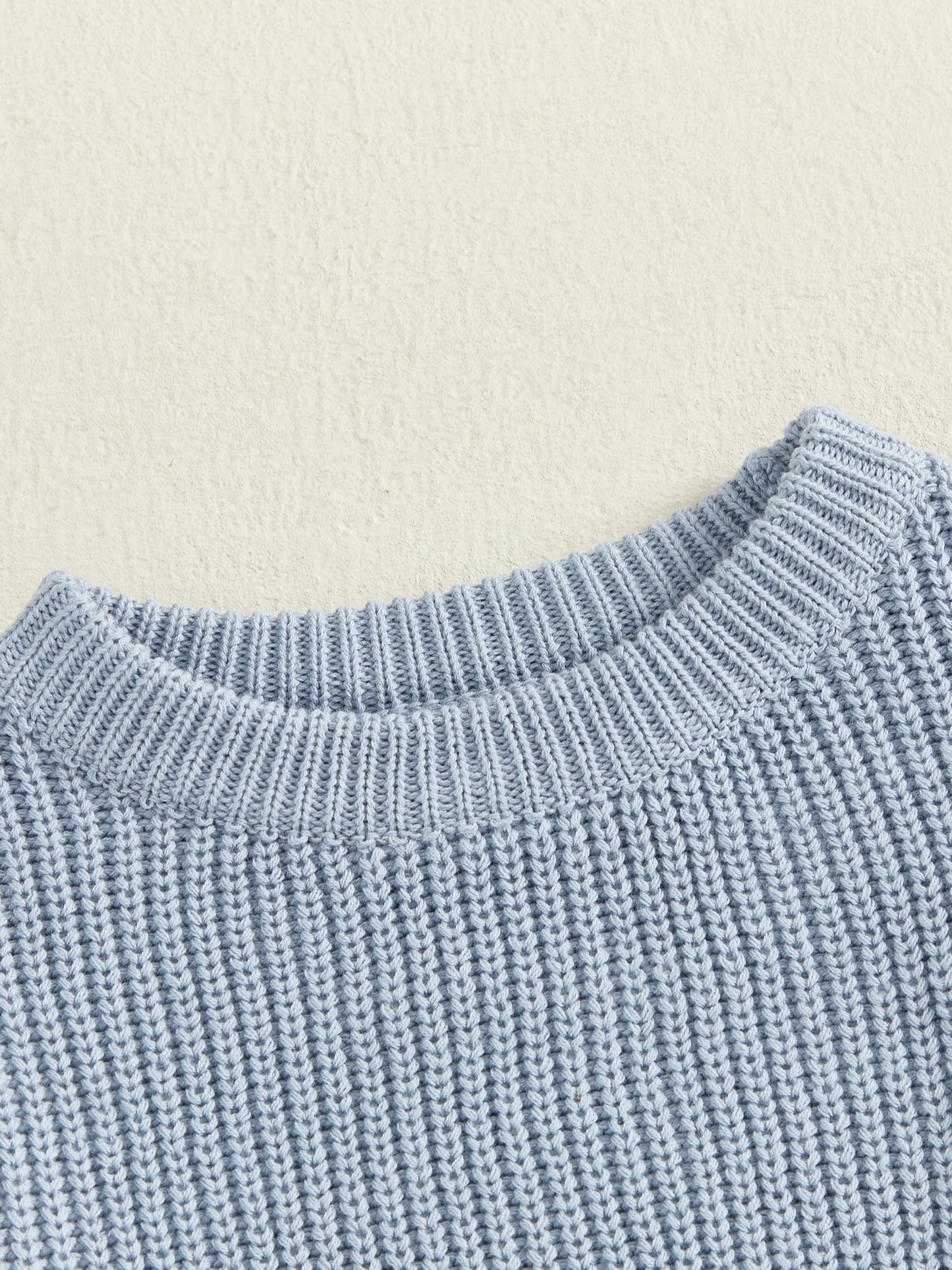 Baby Toddler Kids Girl Boy Knitted Long Sleeve Sweater Solid Loose Pullover Casual Tops Children Knitwear Clothes