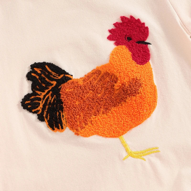 Baby Girls Boys Romper Chicken Rooster Round Neck Short Sleeve Jumpsuit Summer Casual Clothes