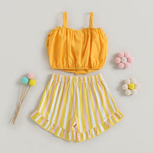 Load image into Gallery viewer, Toddler Kids Baby Girl 2Pcs Outfit Big Bow Solid Tank Top Star Striped Floral Shorts Set Clothes
