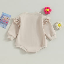 Load image into Gallery viewer, Baby Boy Girl Bodysuit Ruffle Long Sleeve Round Neck Solid Color Jumpsuit Romper
