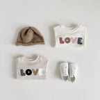 Love Embroidery Girl Bodysuit Romper