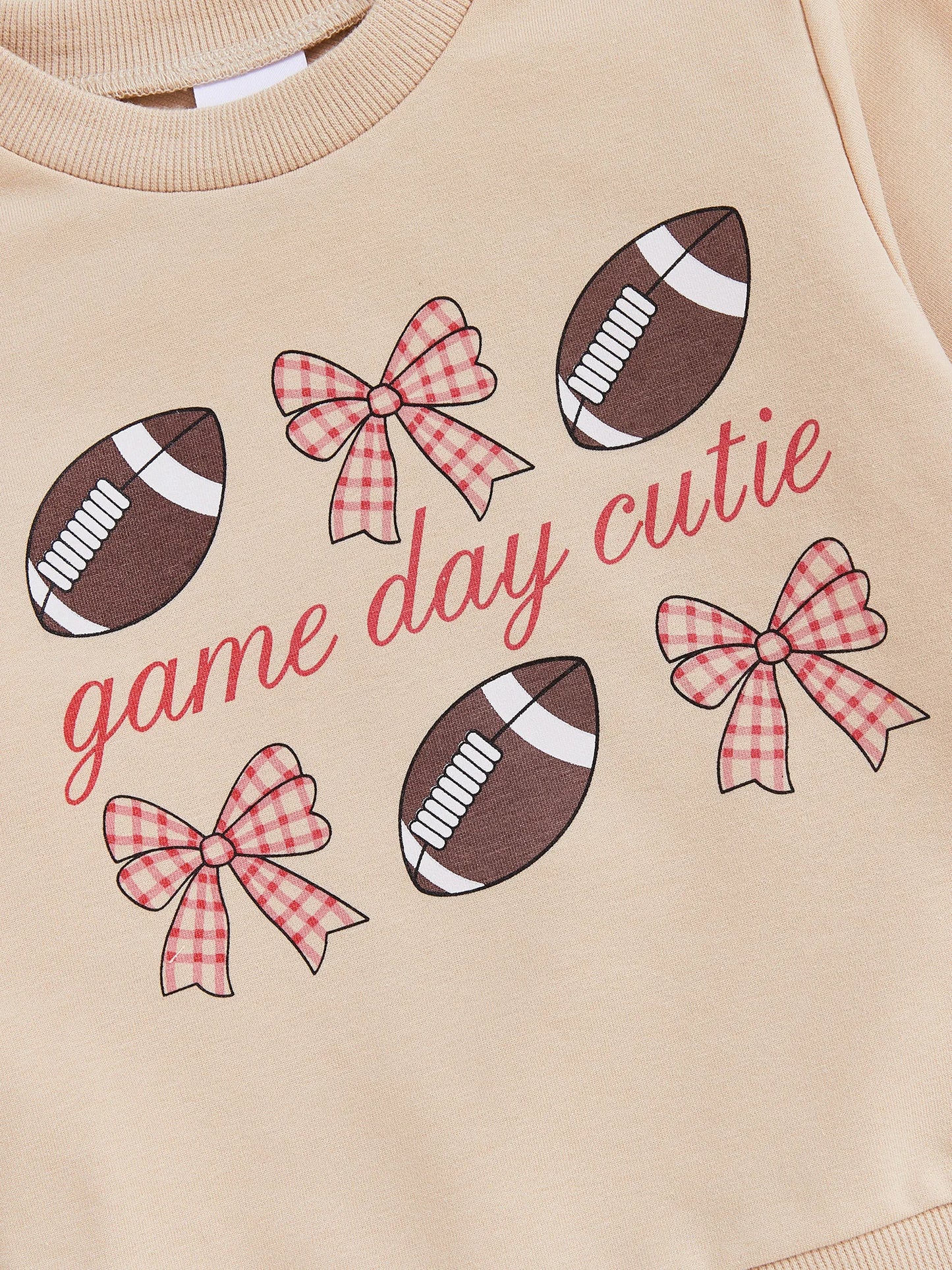 Baby Toddler Boys Girls Long Sleeve Crew Neck Letters Football Sunday Funday Game Day Pullover Top
