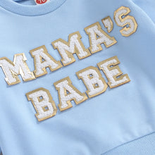 Load image into Gallery viewer, Baby Toddler Girl Boy Mama‘s Babe Letters Long Sleeve Crewneck Pullover Top
