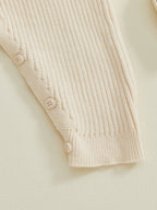 Baby Boys Girls Knit Jumpsuit Sleeveless Square Neck Solid Color Rompers Overalls