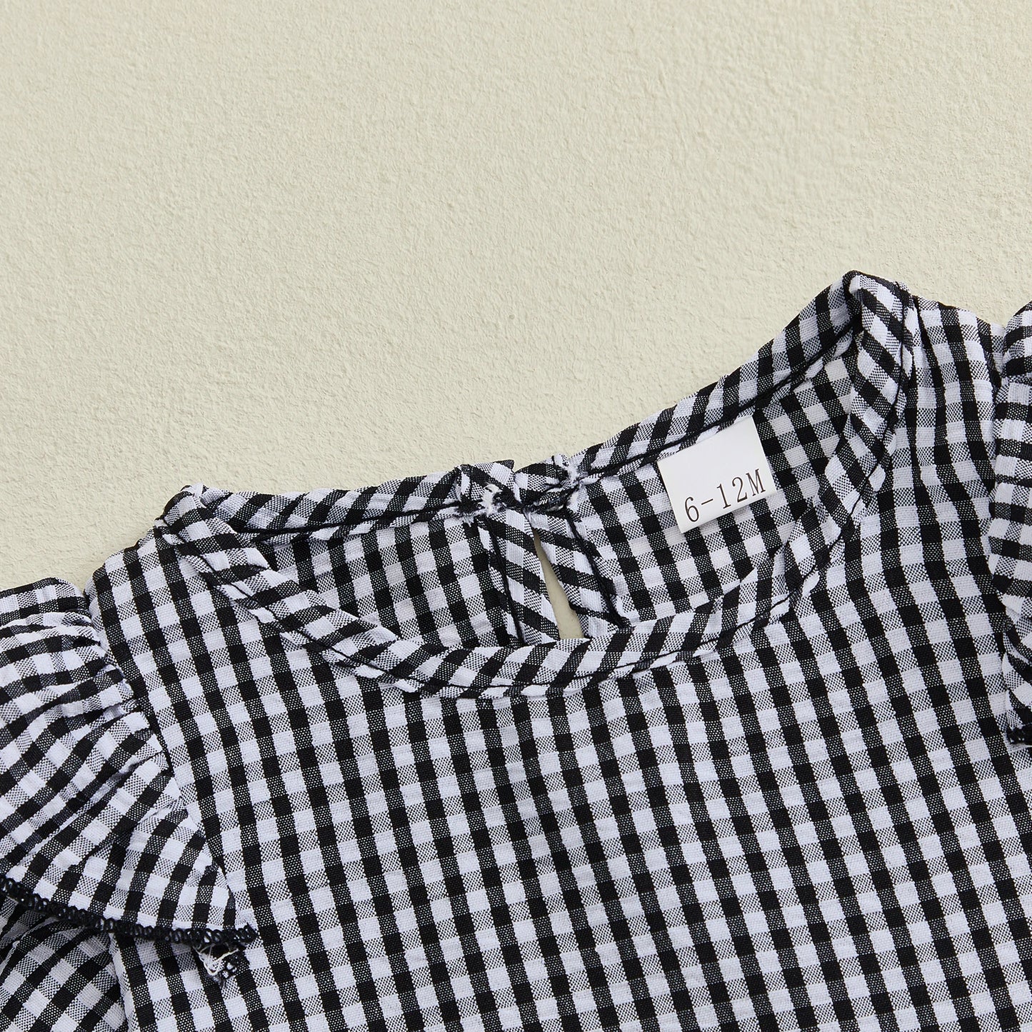 Baby Toddler Girls 2Pcs Plaid Outfit Fashionable Cute Flying Sleeve Top with Shorts Clothing Set