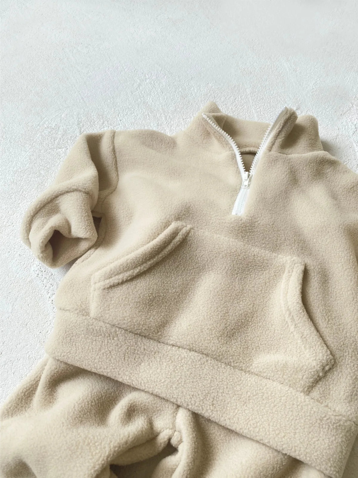 Toddler Kid Boy Girl 2Pcs Winter Clothes Set Fleece Warm Pullover Top Pant Thick Two Piece Jogger Set Loose Outfit