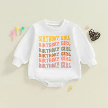 Load image into Gallery viewer, Baby Girls Boys Bubble Romper Birthday Boy / Girl Letter Print Long Sleeve Bodysuit
