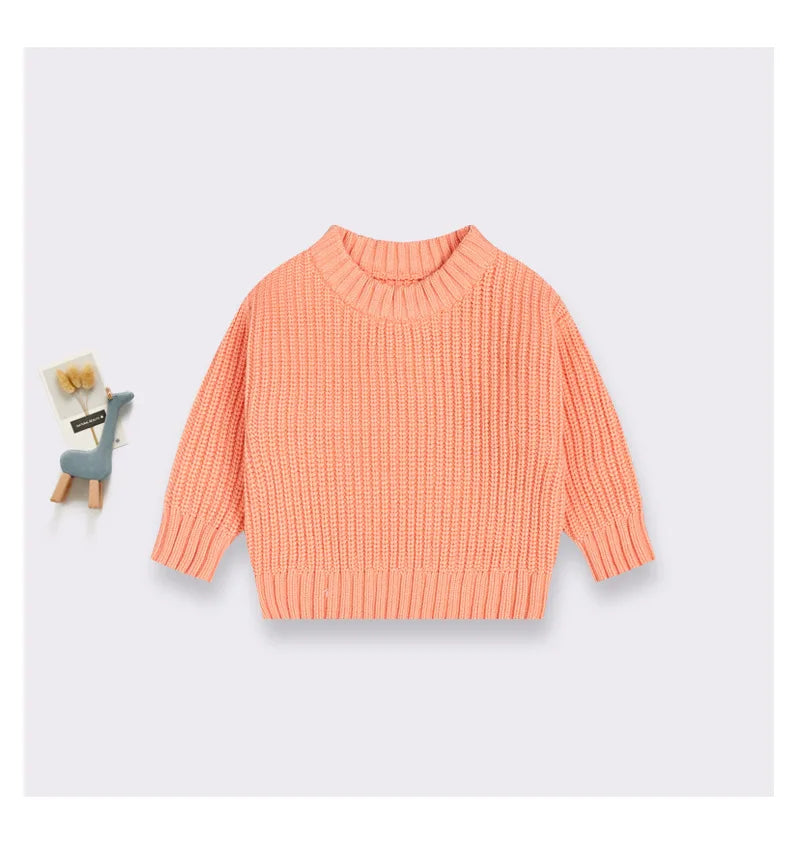 Baby Toddler Kid Boys Girls Sweater Winter Clothes Warm Thick Knit Pullover Top Infant Long Sleeve Basic Knitwear