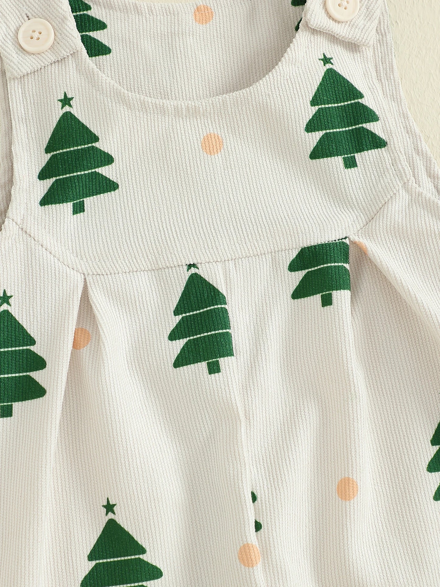 Baby Toddler Girls Boys Christmas Overalls Romper Christmas Tree Print Sleeveless Jumpsuit Suspender Pants
