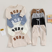Load image into Gallery viewer, Baby Toddler Boys Girls 2PCS Long Sleeve Letter Embroidery Bubs Tops and Drawstring Pants Set
