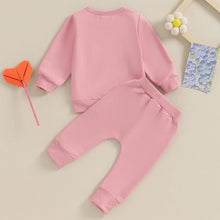 Load image into Gallery viewer, Baby Toddler Girl 2Pcs Outfits Long Sleeve Letters Mama&#39;s Bestie / Mommy Is My Bestie Top Jogger Pants Set
