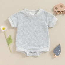 Load image into Gallery viewer, Baby Boys Girls Bodysuit Short Sleeve Crew Neck Checkerboard Summer Playsuit Romper
