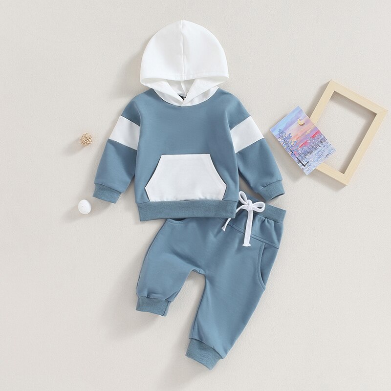 Toddler Baby Boy Girl 2Pcs Outfit Long Sleeve Hoodie Set Pants