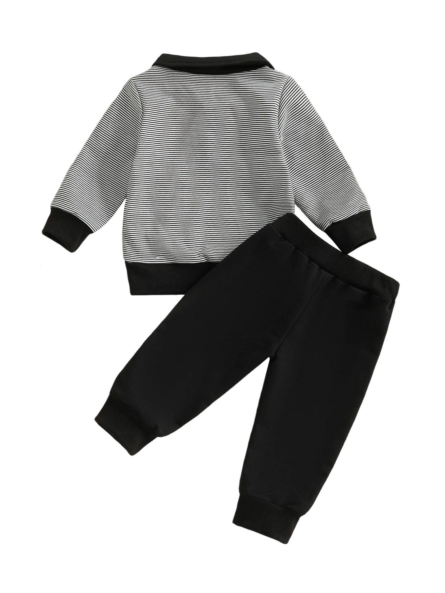 Baby Toddler Boys 2Pcs Halloween Outfit Ghost Embroidery Striped Long Sleeve Top with Pants Jogger Set