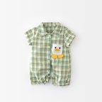 Duck Plaid Cartoon Boys Rompers