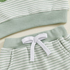 Baby Toddler Boys 2Pcs Fall Striped Outfit Letter Embroidery Long Sleeve Top and Elastic Pants Jogger Set