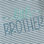 Baby Boys Girls Fall Romper Stripe Letter Little Brother Sister Embroidery Long Sleeve Crew Neck Bubble Jumpsuit