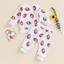 Load image into Gallery viewer, Baby Toddler Boys Girls 2Pcs Fall Clothes Football Print Long Sleeve Top and Elastic Pants Track Suit Outfit Set
