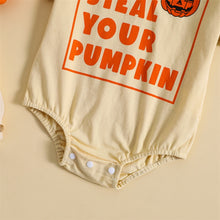 Load image into Gallery viewer, Baby Boy Bodysuit Halloween Short Sleeve Mr Steal Your Pumpkin Printed Jumpsuit Romper
