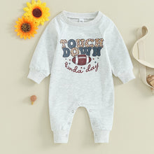 Load image into Gallery viewer, Baby Boys Girls Football Romper Letter Touchdown Kinda Day Long Sleeve Round Neck Loose Fit Jumpsuit
