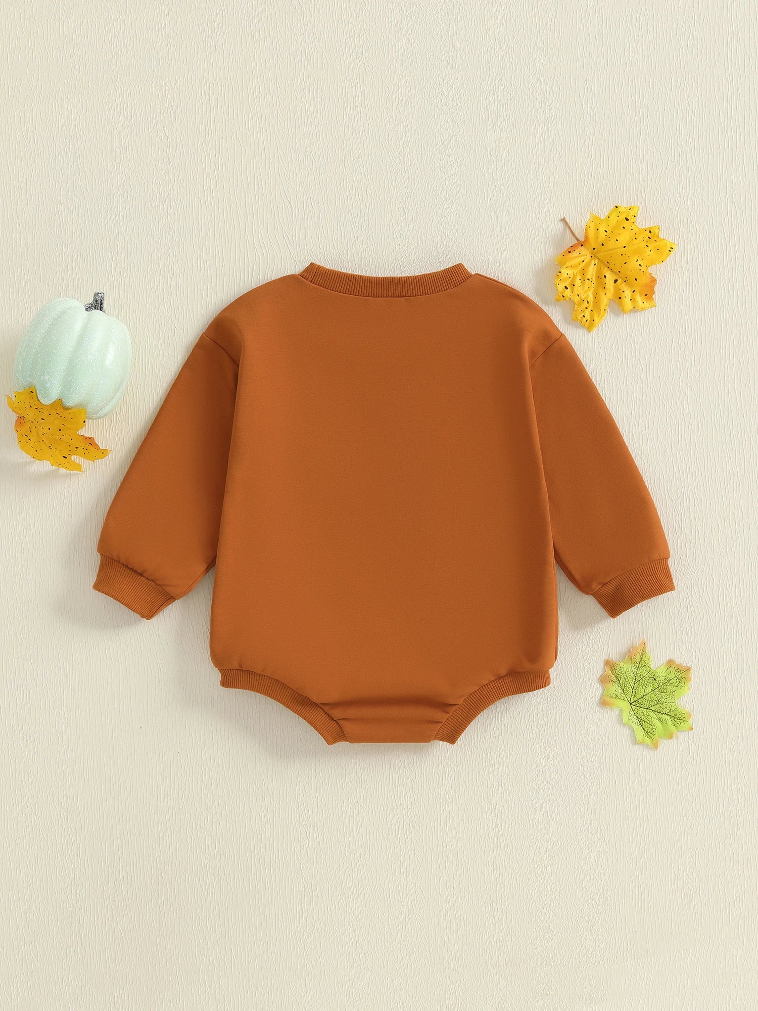 Baby Boys Girls Halloween Thanksgiving Fall Bubble Romper Casual Pumpkin Embroidery Long Sleeve Jumpsuit Toddler Cute Clothes