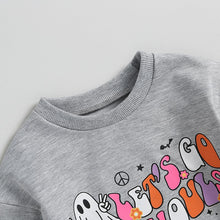 Load image into Gallery viewer, Baby Toddler Girls Boys Halloween Bodysuit Long Sleeve Crew Neck Ghost Letters Print Jumpsuit Romper
