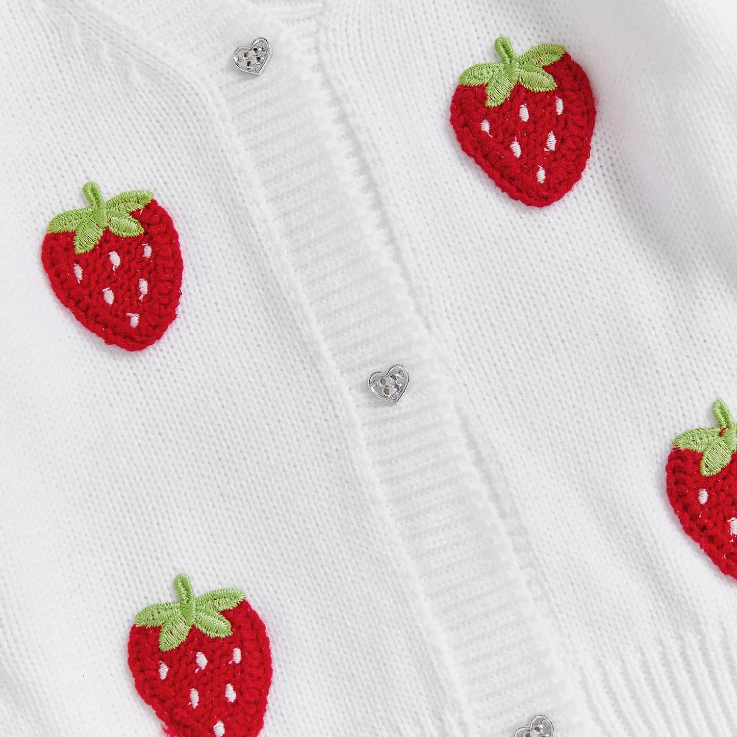 Baby Toddler Girls Sweater Casual Crocheted Strawberries Infant Button Cardigan Knitwear Warm Clothes Sweater